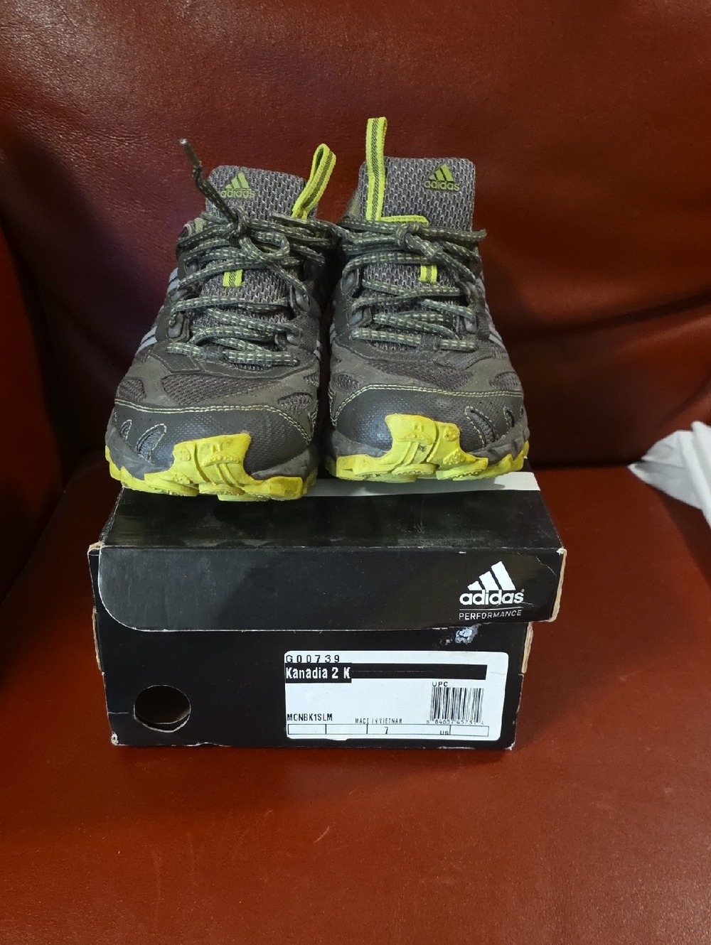 adidas Kids Gray and Yellow Trail Sneakers